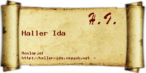 Haller Ida névjegykártya